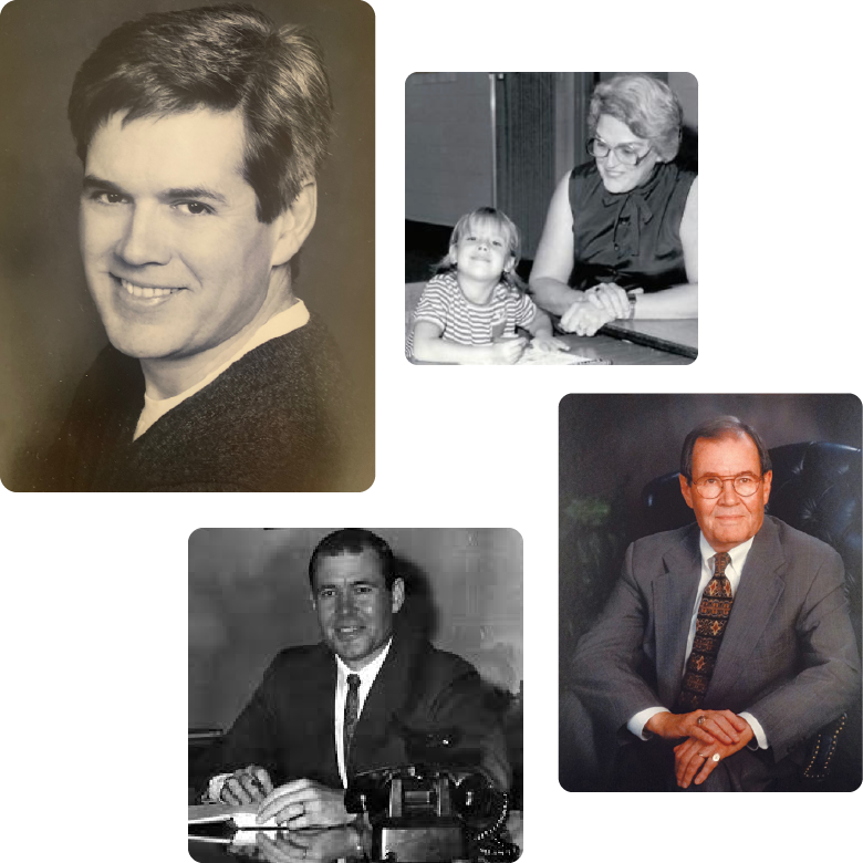 Collage of photos of Bobby Bowie, Pat Bowie and Harold Bowie